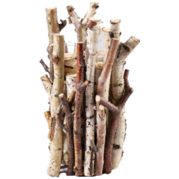Kerzenhalter aus Holz mit 3 Gläsern